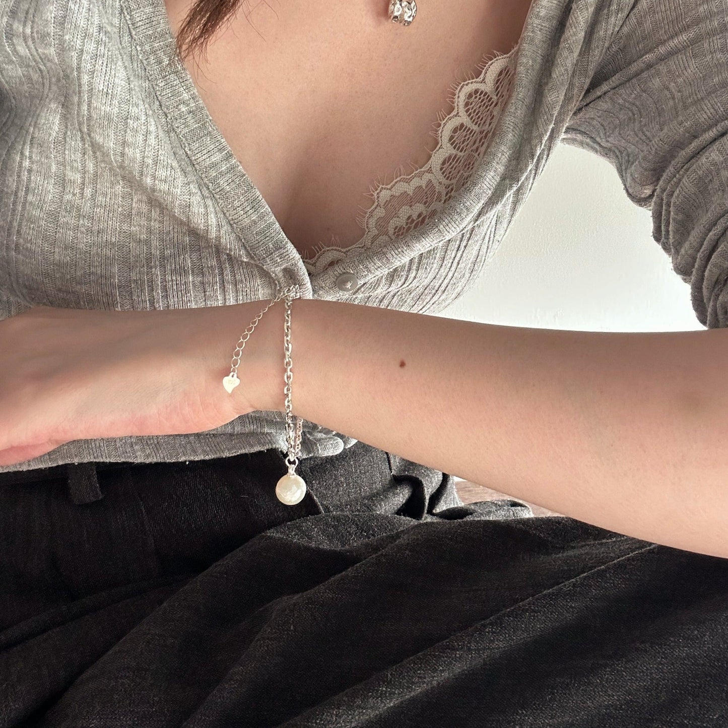 10-11mm White South Sea Pearl Solitaire Designer Bracelet