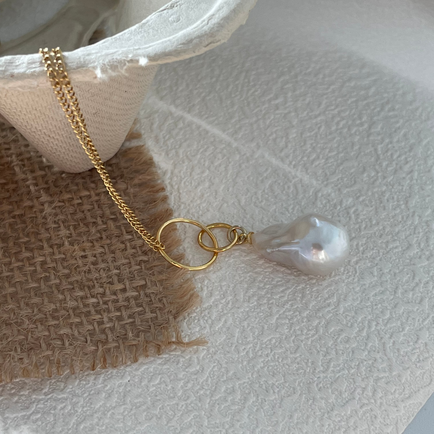22-24mm Baroque Freshwater Pearl Geometric Designer Pendant