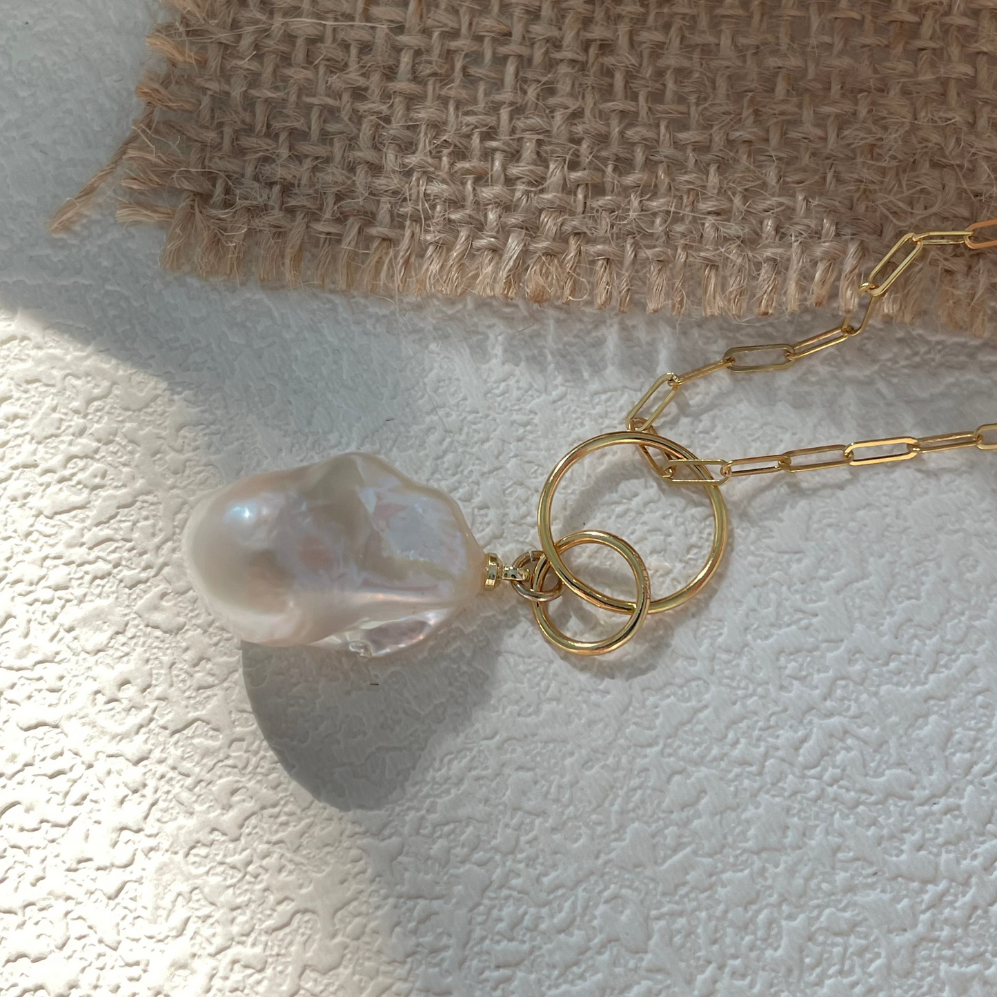 22-24mm Baroque Freshwater Pearl Geometric Designer Pendant