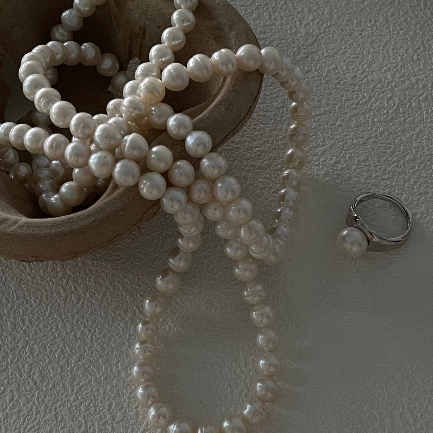 Natural Freshwater Pearl Spirituality Silver Ring