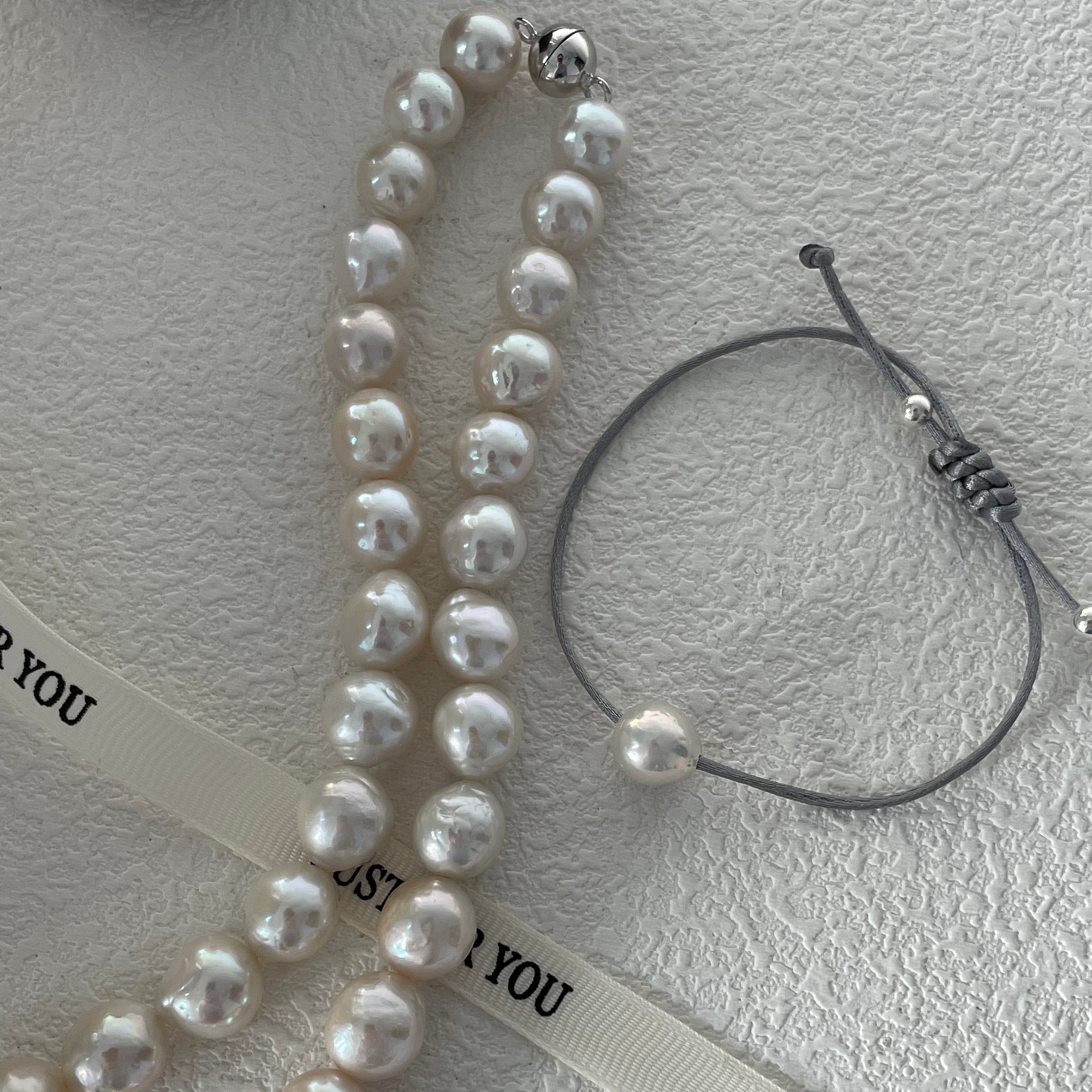 10-11mm Edison Natural Freshwater Pearl Silver Ball Necklace
