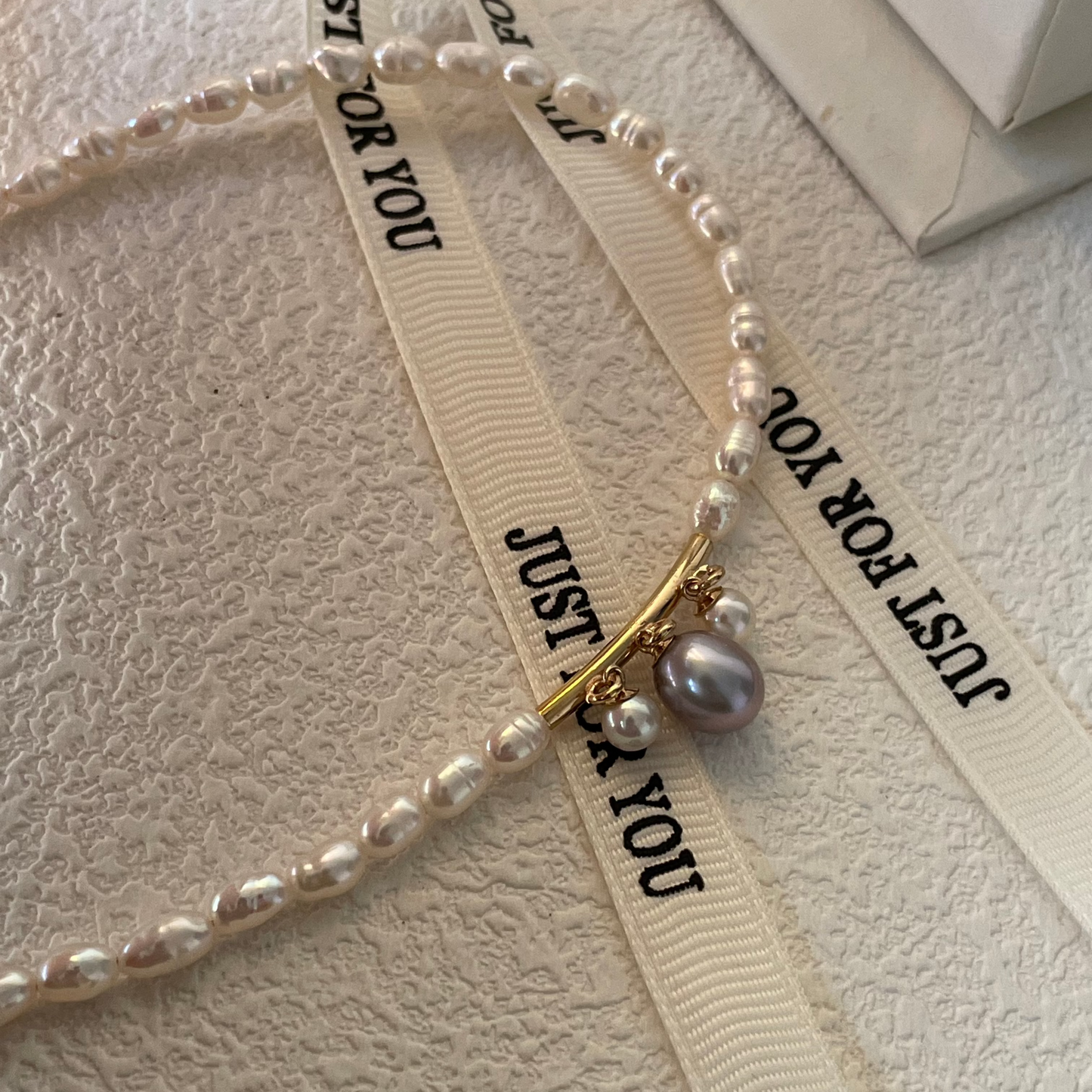 4-5mm Oval-Shaped Baroque Freshwater Pearl Charm Three Bead Necklace