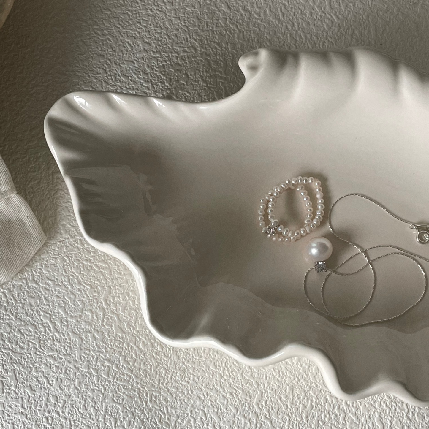 Rice-Shaped Baroque Freshwater Pearl Double Row Layered Ring