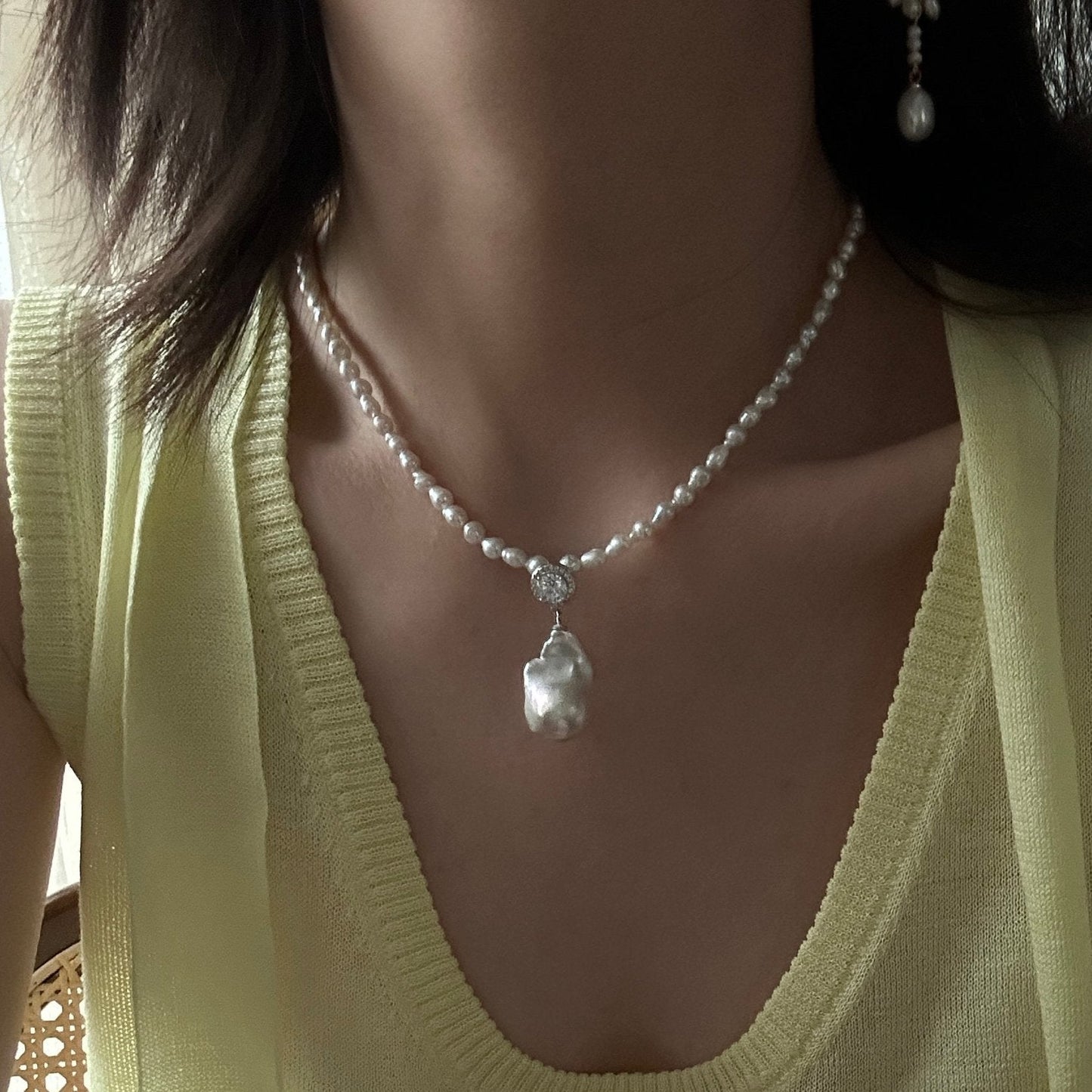 22-24mm Baroque Freshwater Pearl 'Rebirth of the Renaissance' Pendant