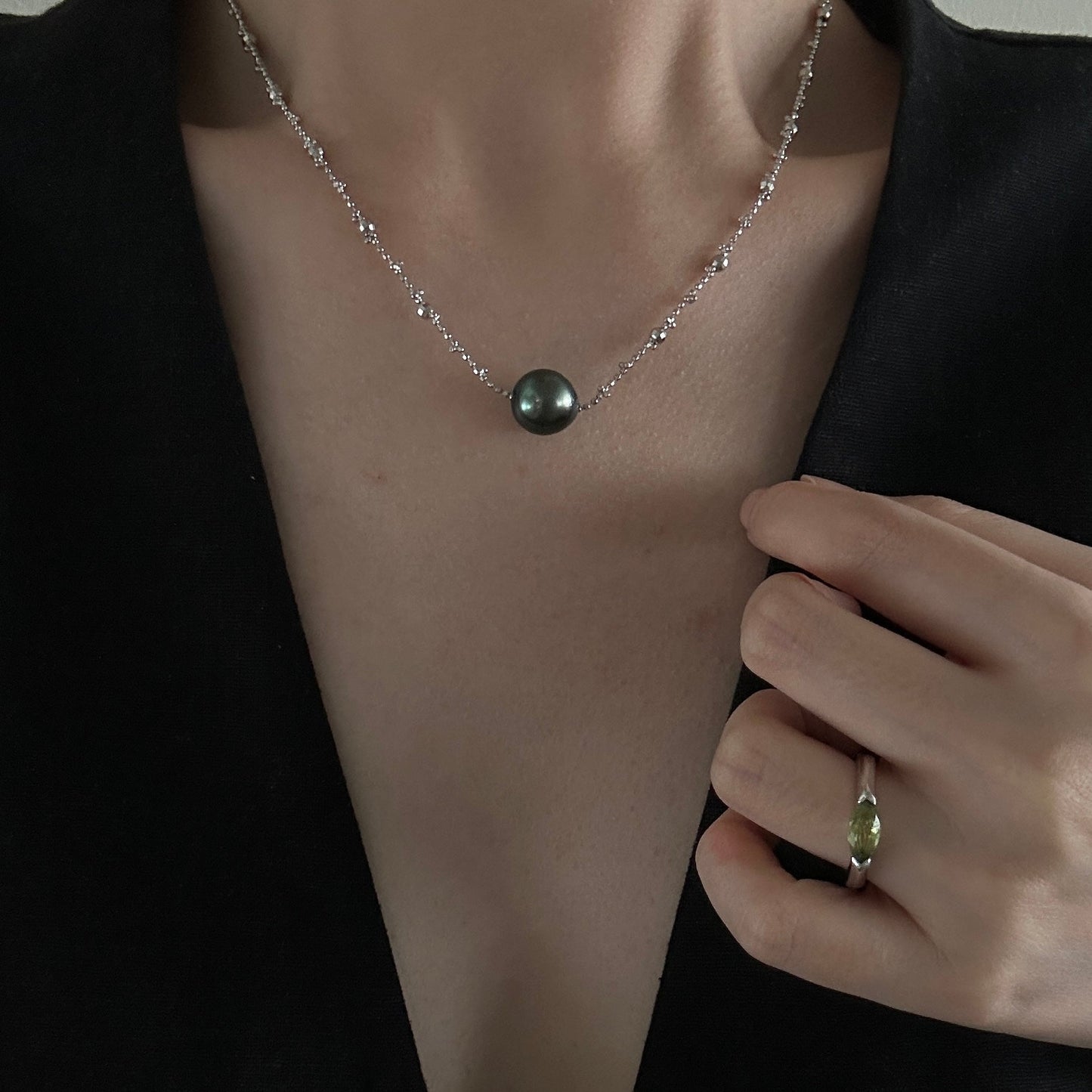 9-10mm Tahitian South Sea Pearl 'Stardust in the Deep Sea' Necklace
