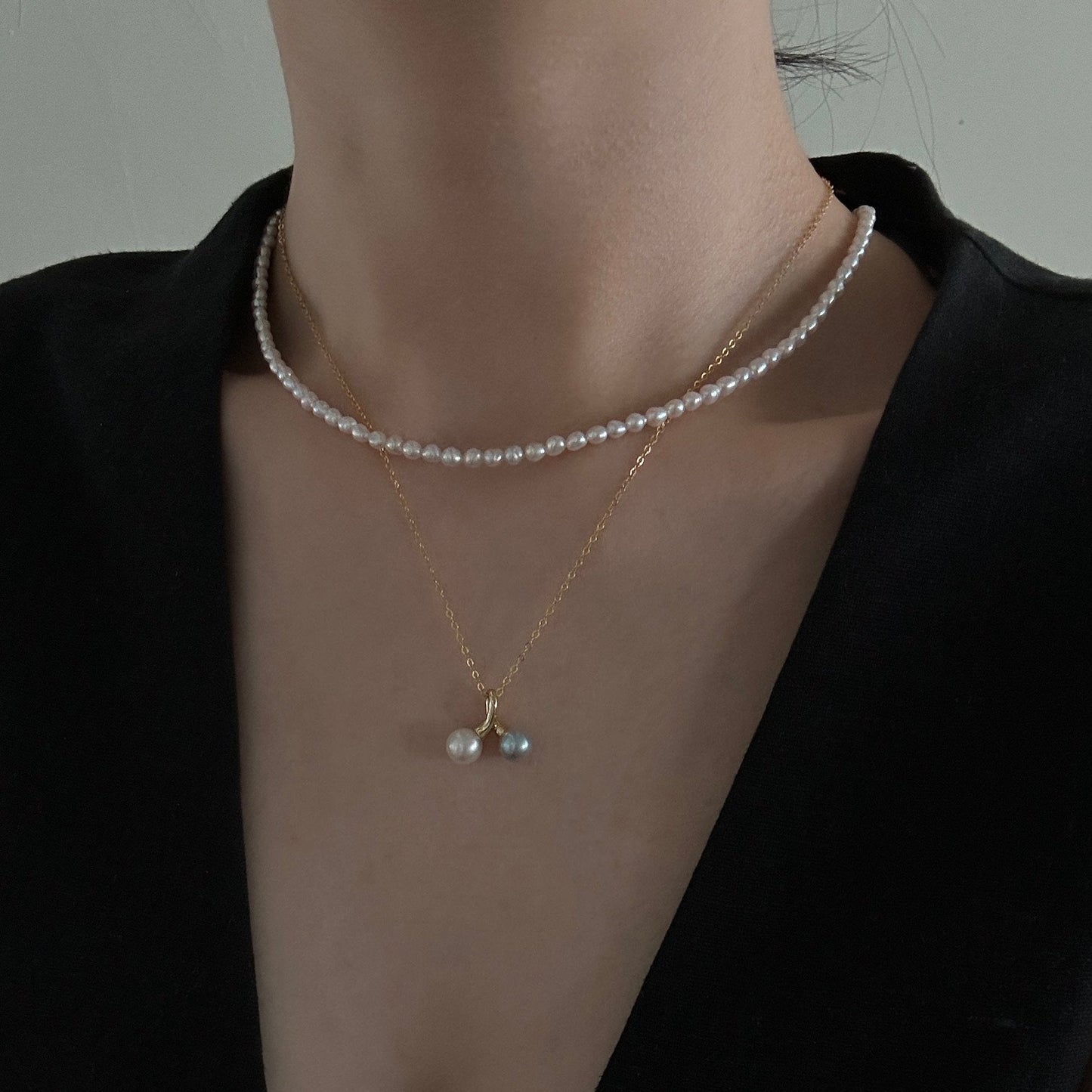 AKOYA Saltwater Pearl & Freshwater Pearl Two-Tone Mixed Necklace