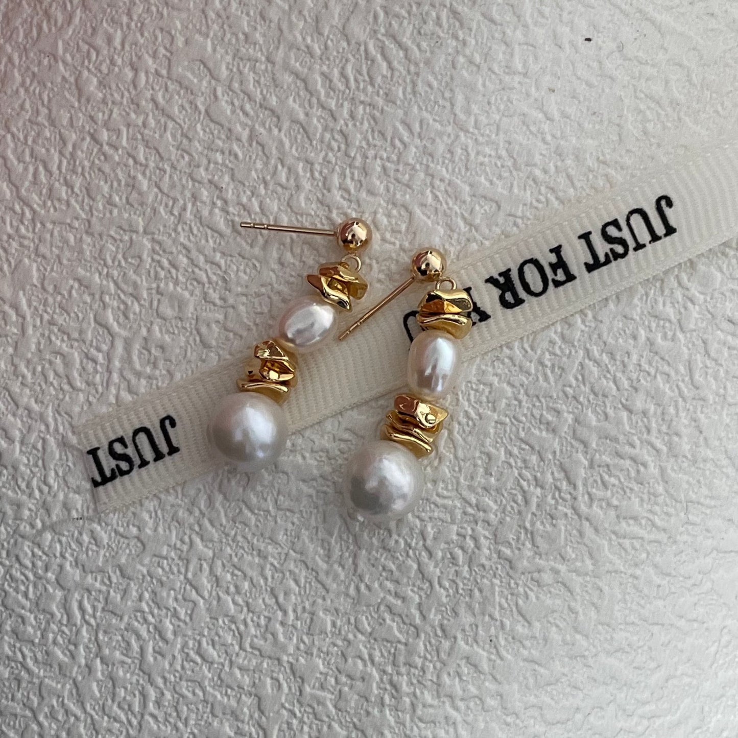 6-8mm Baroque Freshwater Pearl 'The Sun Never Sets' Drop Earrings