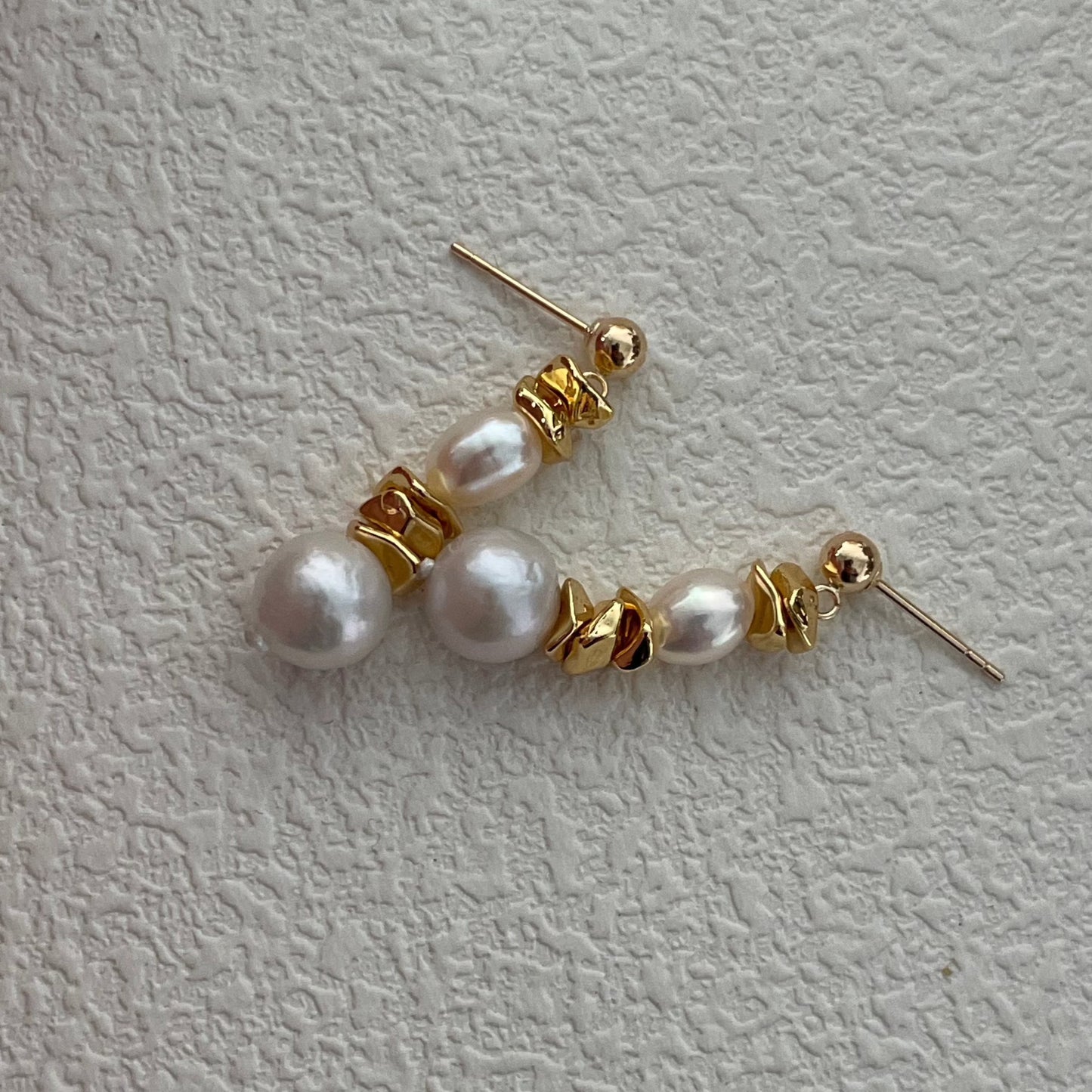 6-8mm Baroque Freshwater Pearl 'The Sun Never Sets' Drop Earrings