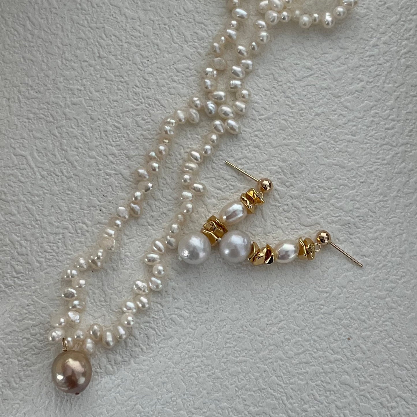 6-8mm Baroque Freshwater Pearl 'The Sun Never Sets' Drop Earrings
