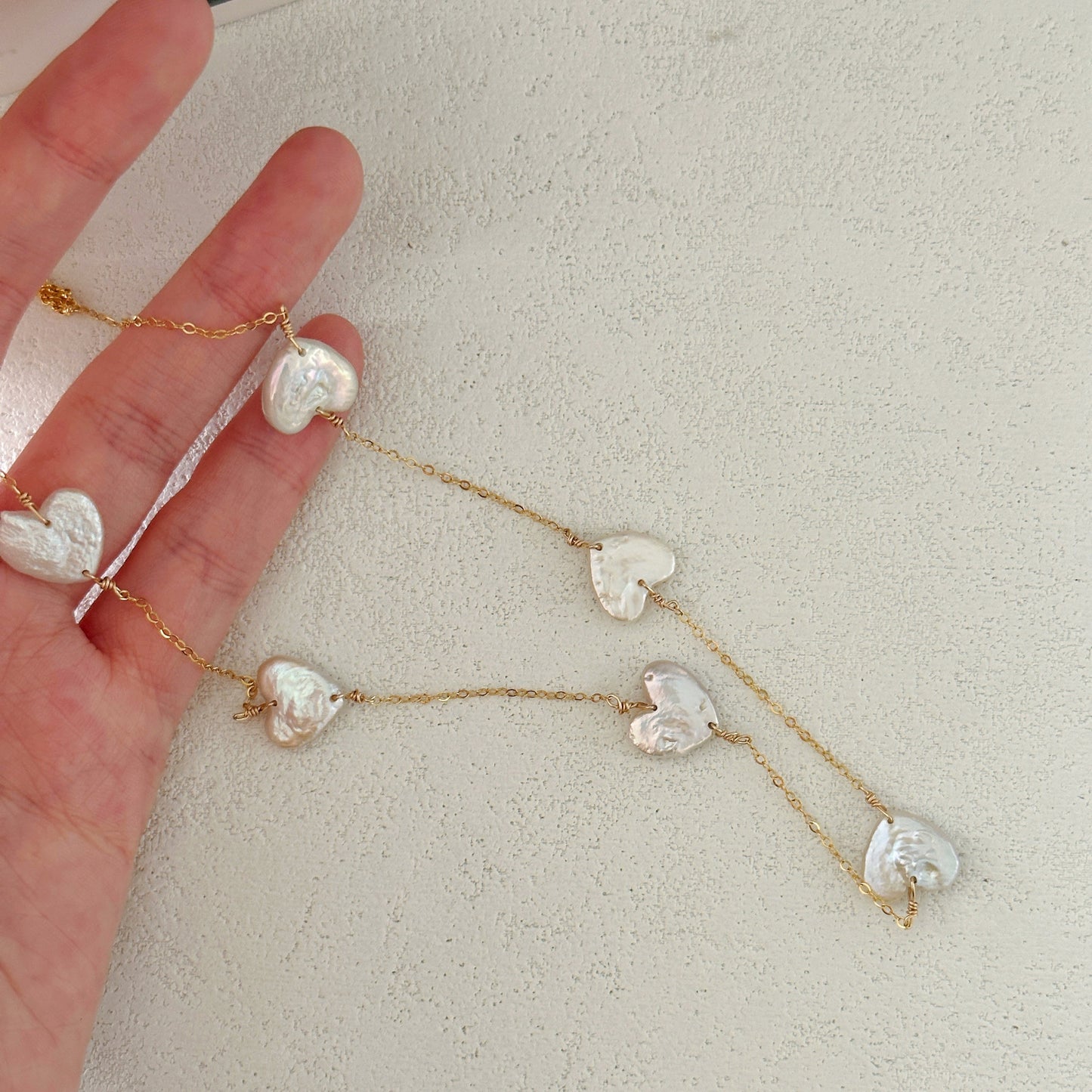 12-15mm Heart-Shaped Baroque Freshwater Pearl 'Closed Loop of Love' Necklace