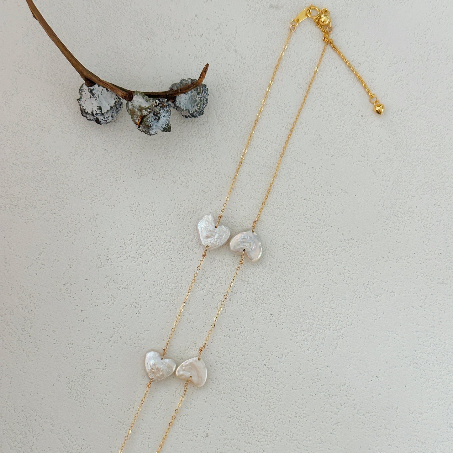 12-15mm Heart-Shaped Baroque Freshwater Pearl 'Closed Loop of Love' Necklace