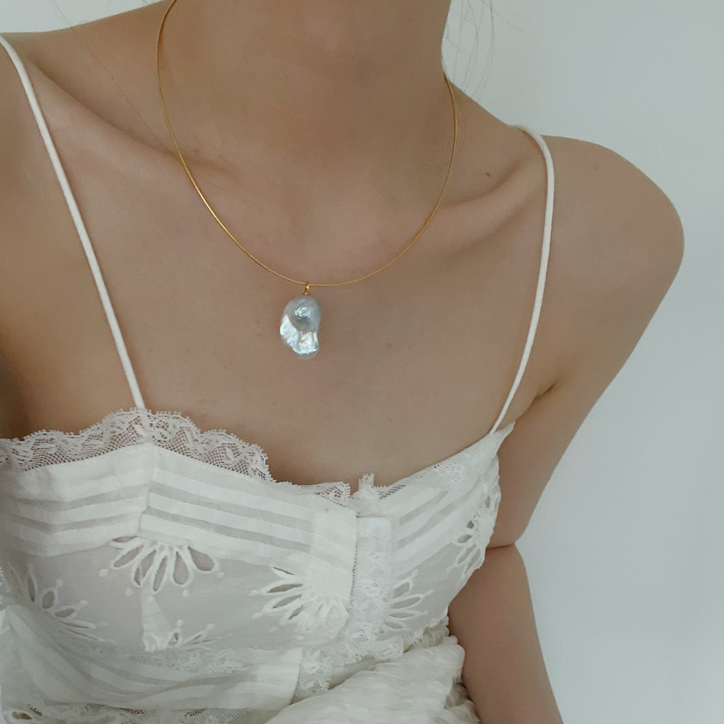 20-22mm Baroque Freshwater Pearl Gold Choker