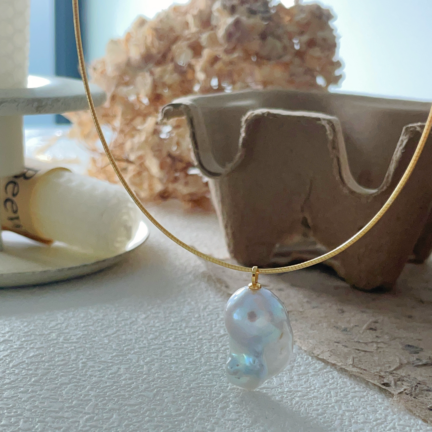 20-22mm Baroque Freshwater Pearl Gold Choker