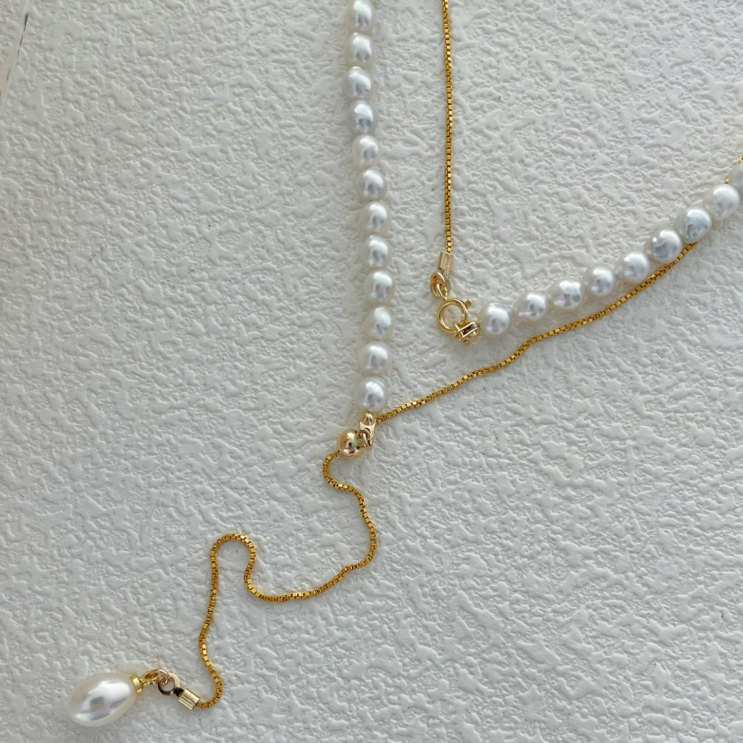 4-5mm Baroque Freshwater Pearl U-Shaped Pull-out Necklace