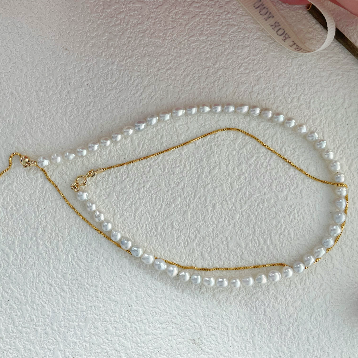 4-5mm Baroque Freshwater Pearl U-Shaped Pull-out Necklace