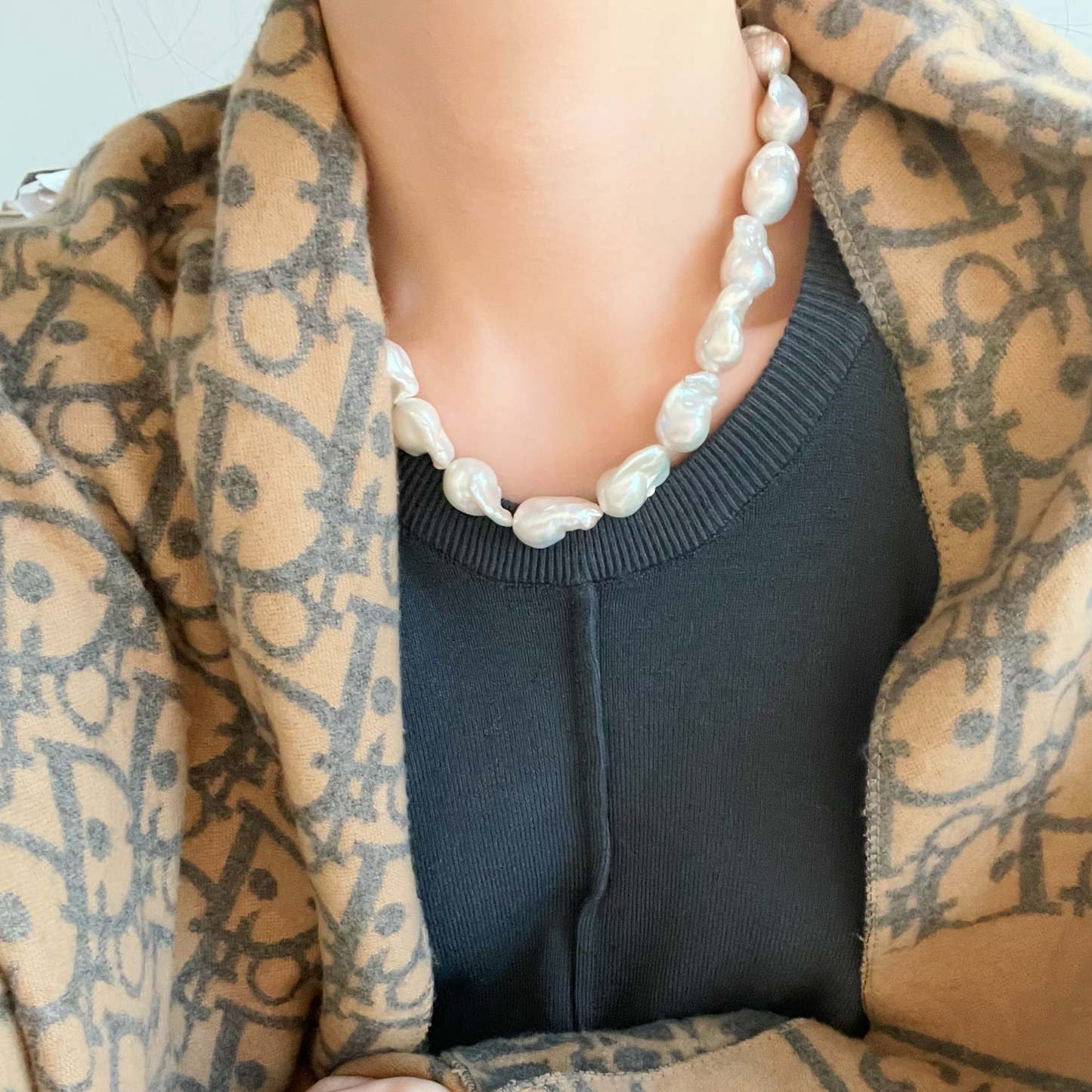 22-24mm Baroque Freshwater Pearl 'Galaxy Star Falls' Necklace