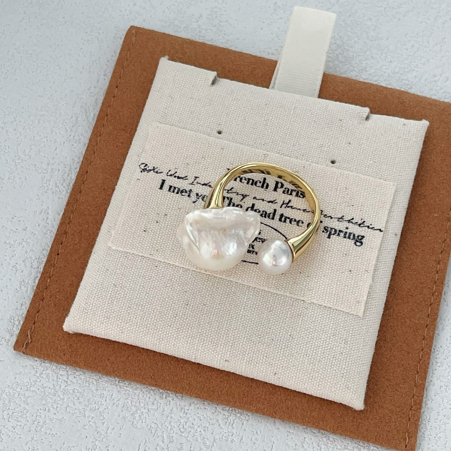 Baroque Pearl & Freshwater Pearl Gold Hoop Ring