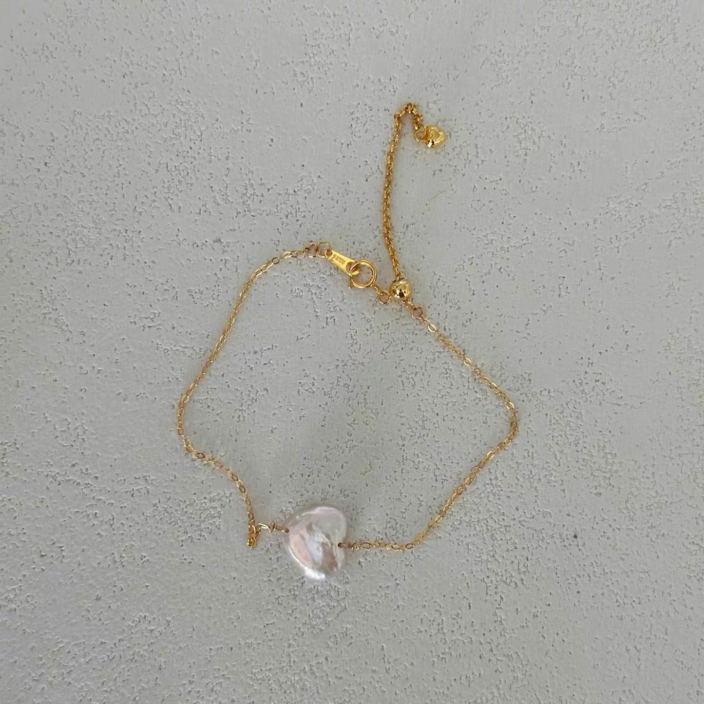 12-15mm Heart-Shaped Baroque Freshwater Pearl Bracelet