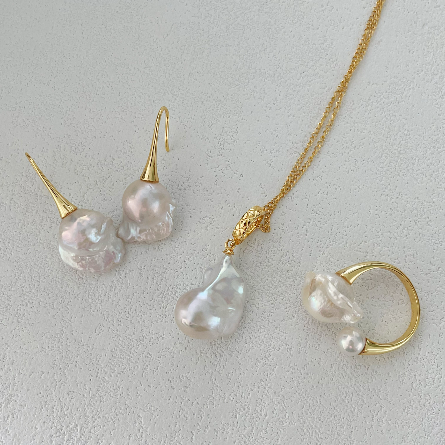 18-20mm Cold White Baroque Freshwater Pearl Long Drop Earrings