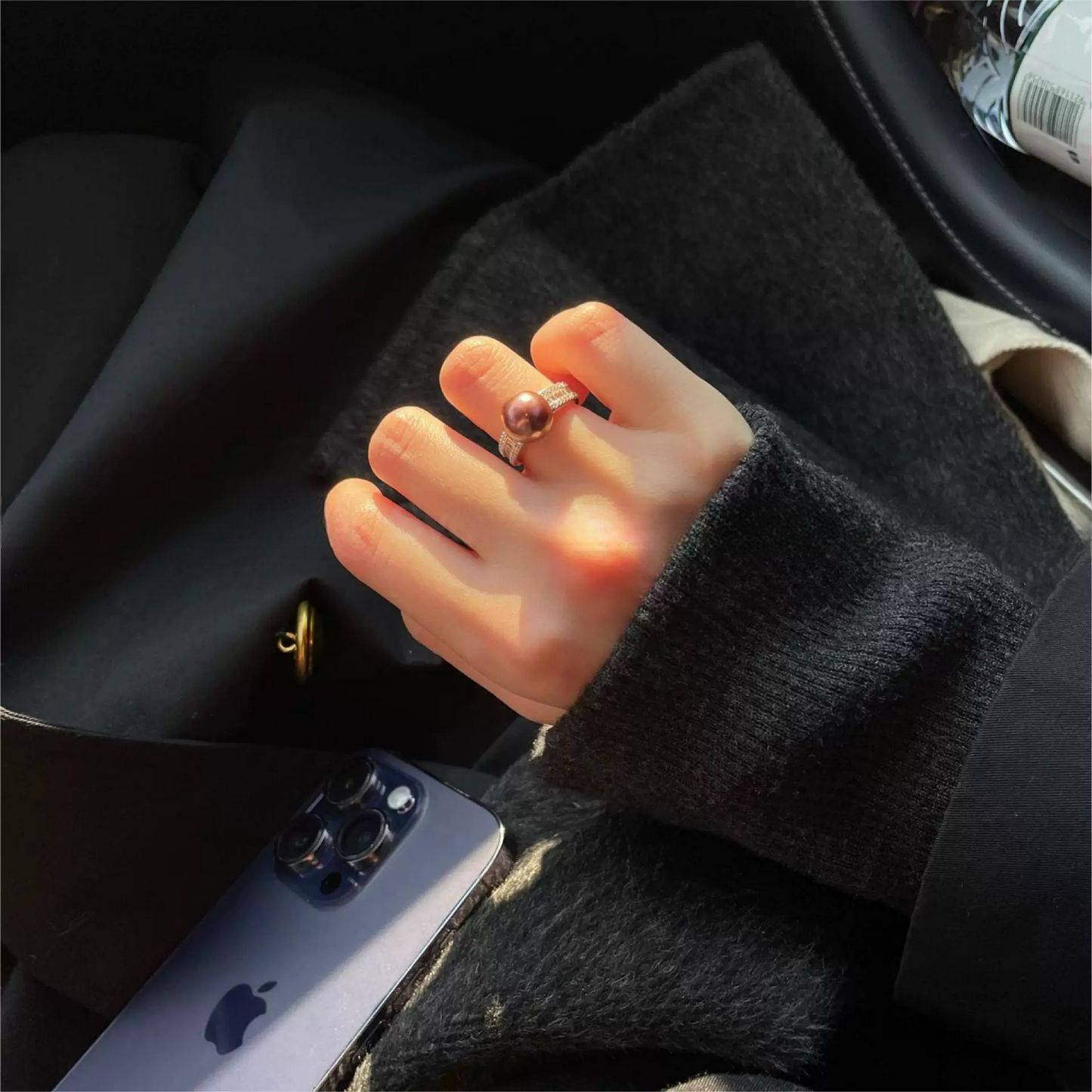 Deep Violet Freshwater Pearl Phantasm Silver Ring