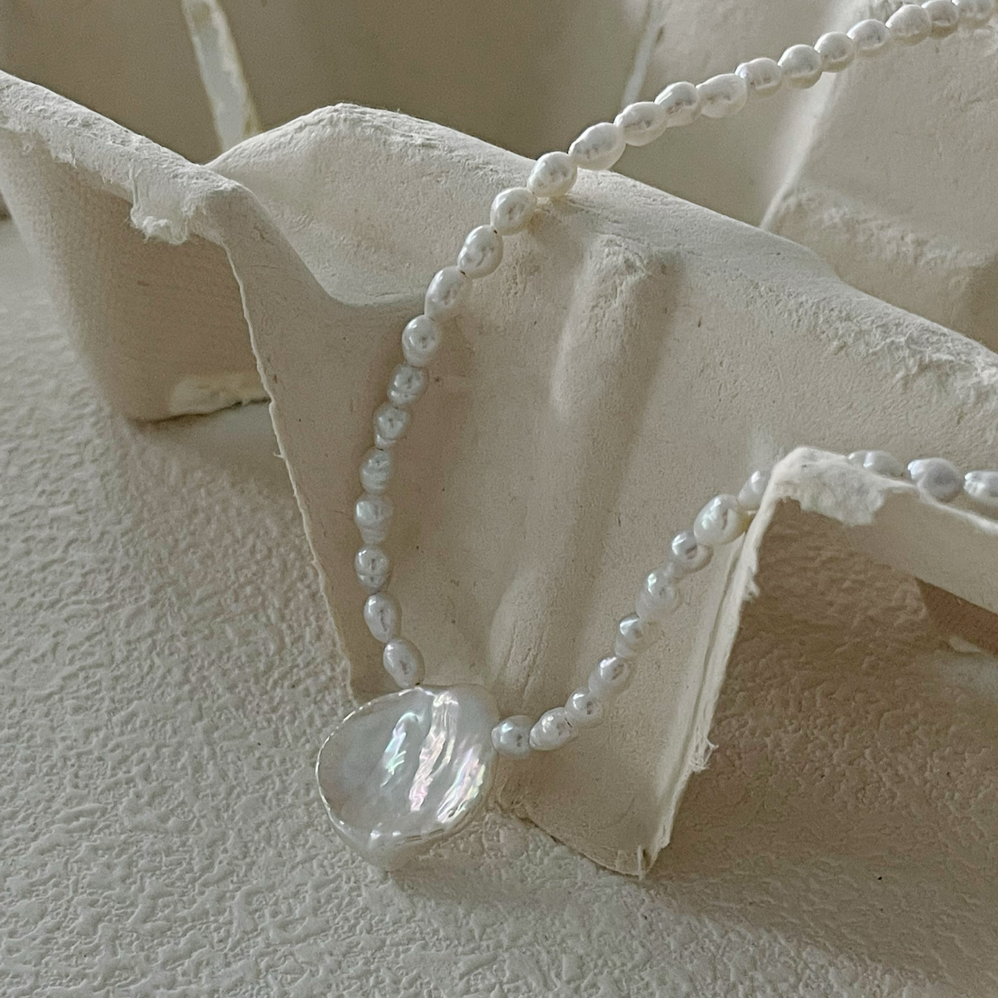 4-5mm Rice-Shaped & Petal-Shaped Baroque Freshwater Pearl Necklace