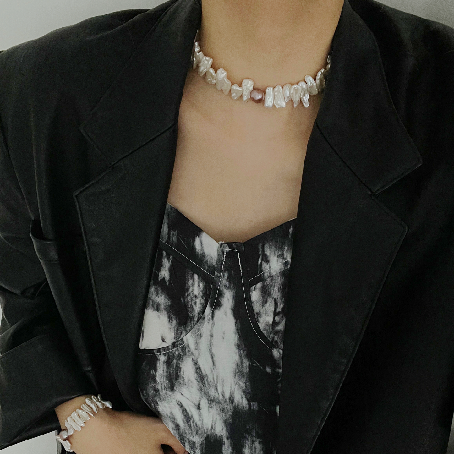13-15mm Baroque Freshwater Pearl 'Sunflower Cluster' Choker