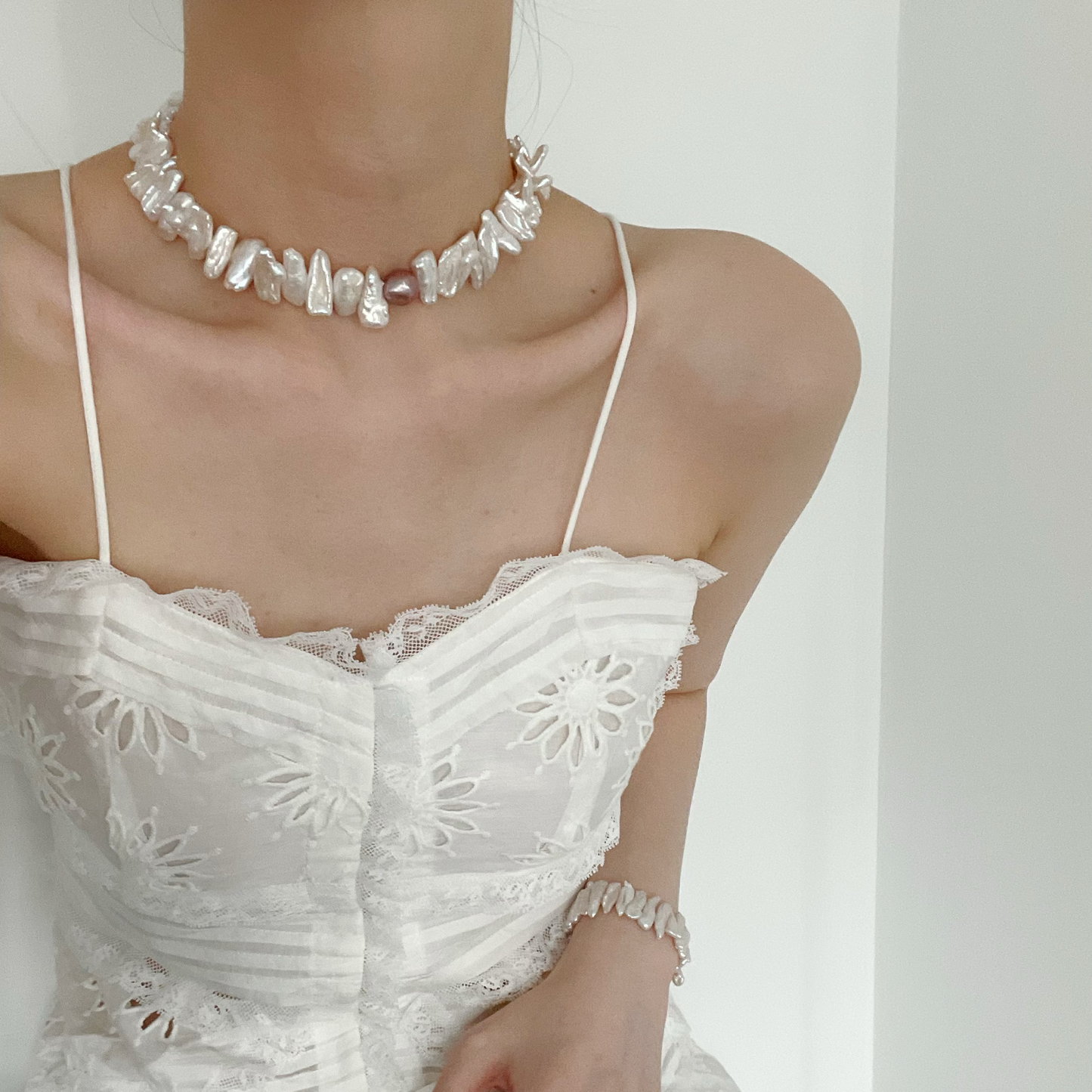 13-15mm Baroque Freshwater Pearl 'Sunflower Cluster' Choker