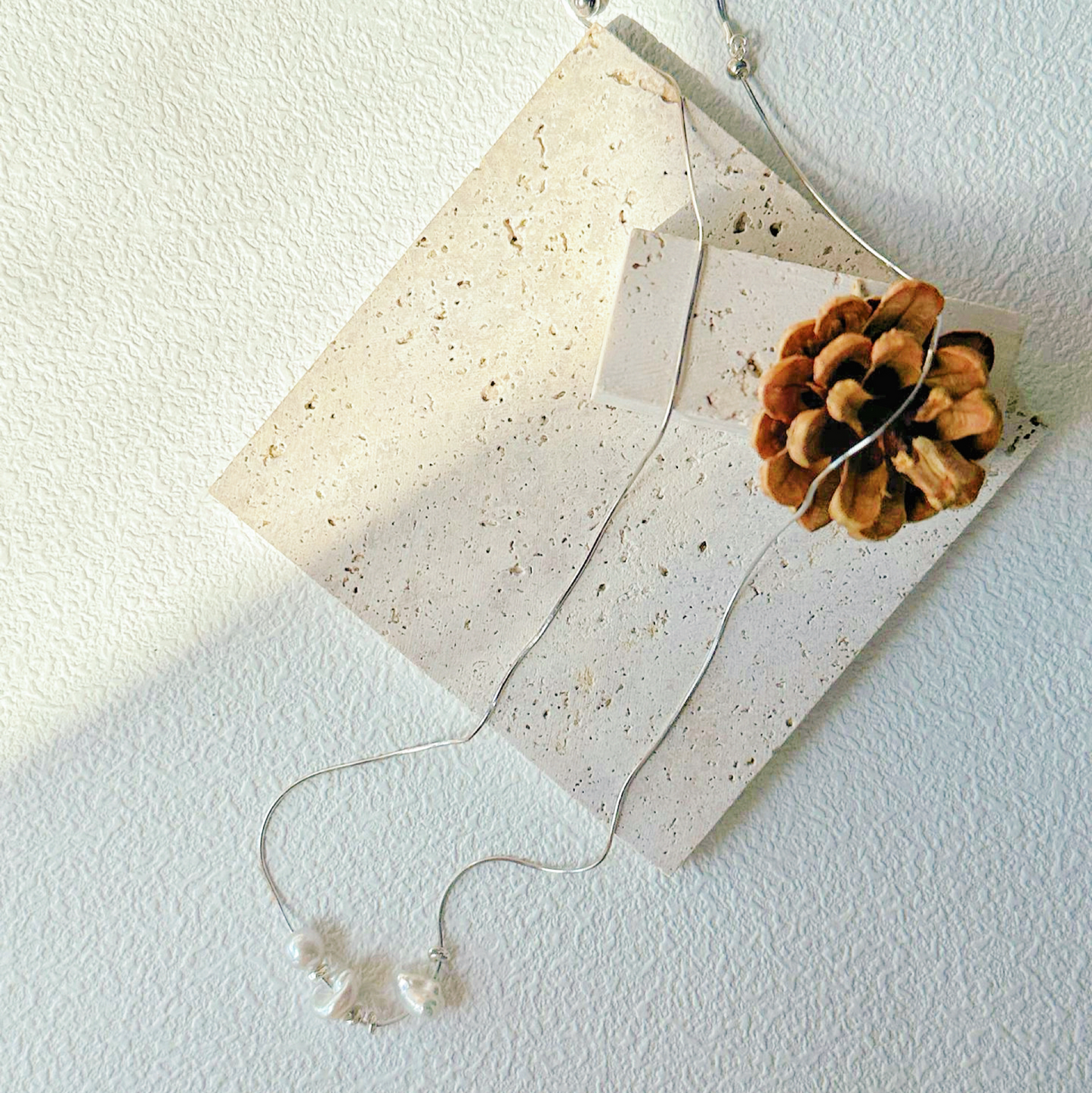 8-10mm Natural Saltwater Keshi Pearl 'Sense of Order' Necklace