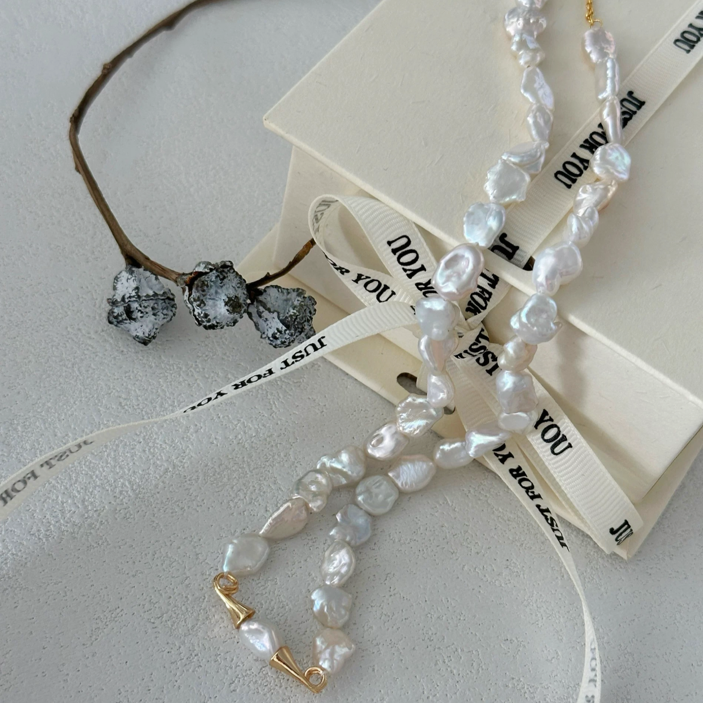 8-10mm Baroque Freshwater Pearl Trumpet Necklace