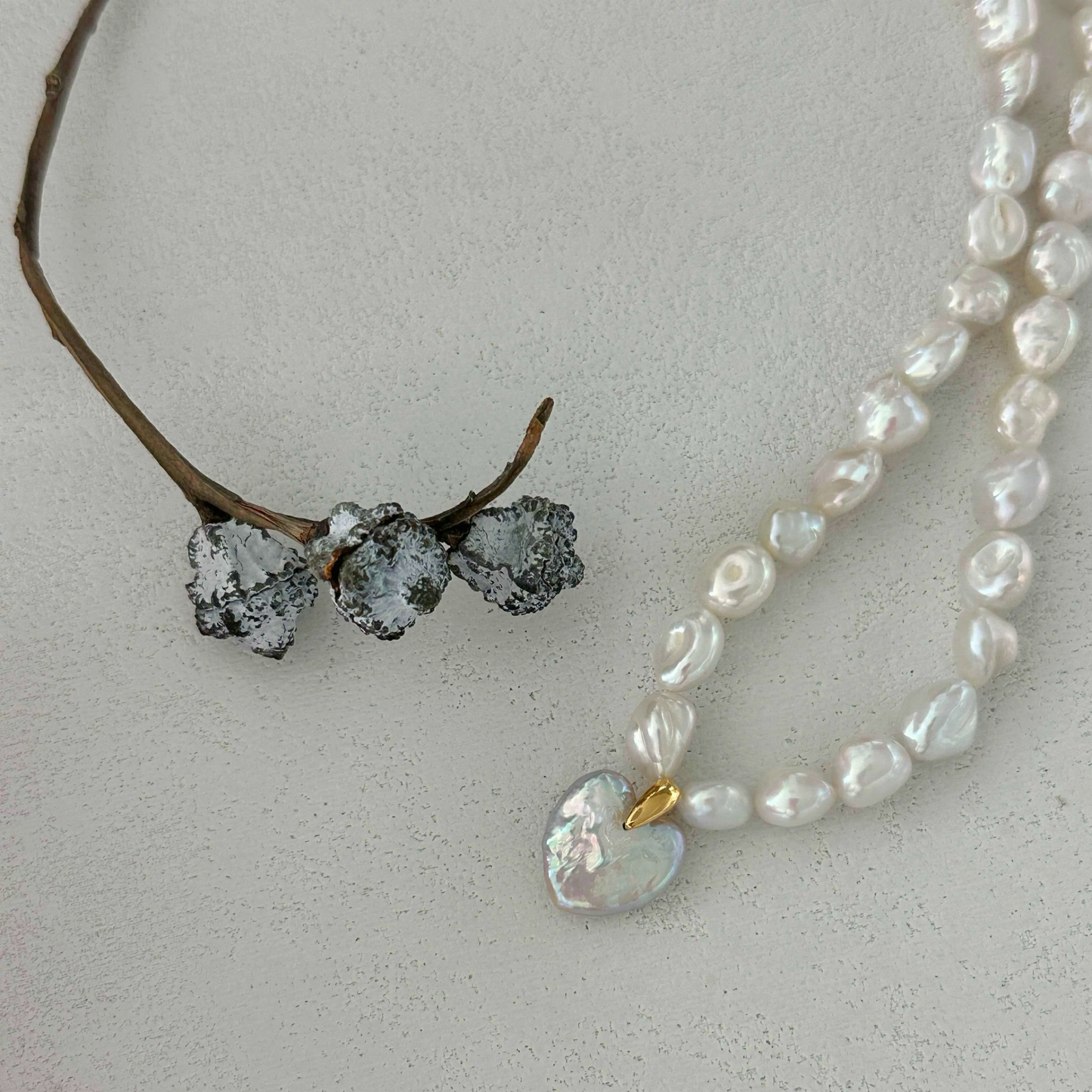 12-15mm Heart-Shaped Baroque Freshwater Pearl Full Strand Necklace