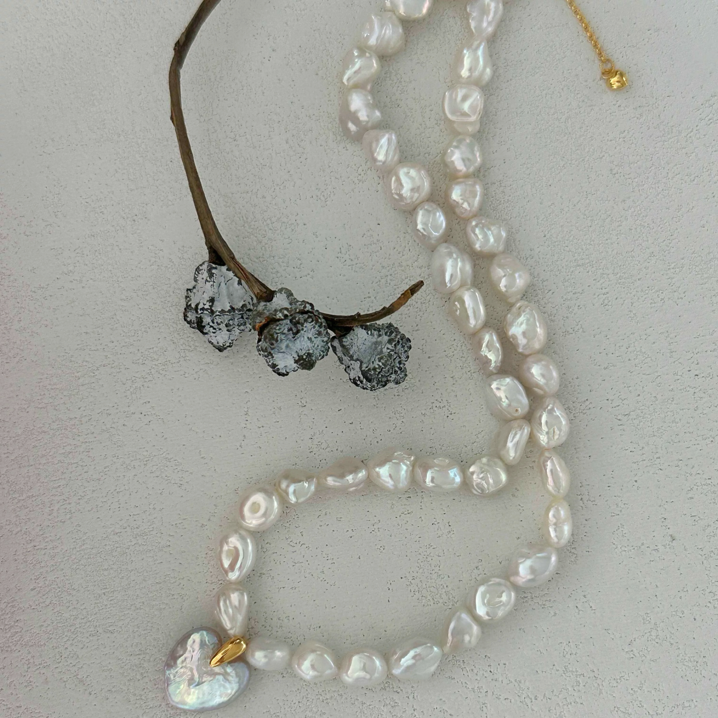 12-15mm Heart-Shaped Baroque Freshwater Pearl Full Strand Necklace