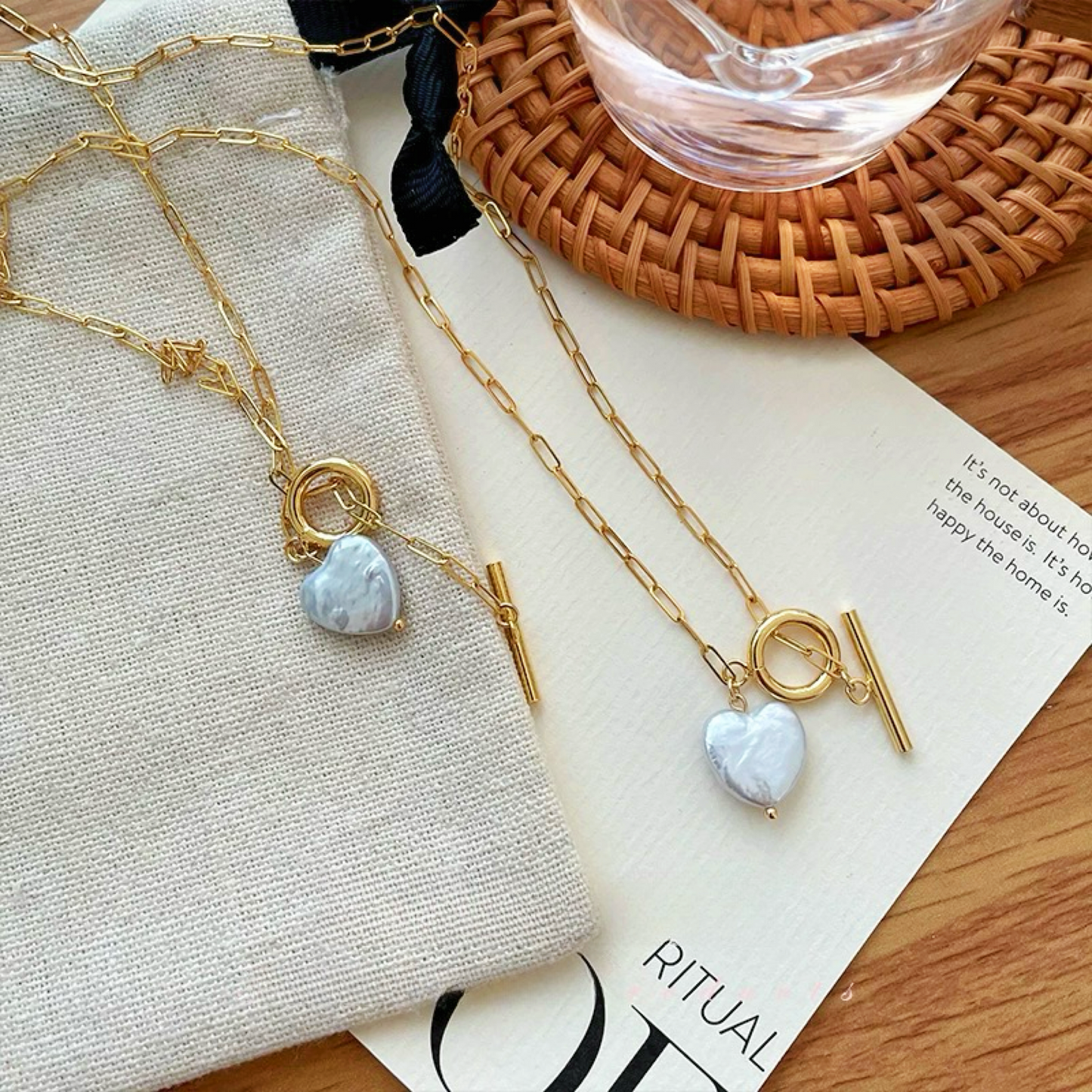 12-15mm Heart-Shaped Baroque Freshwater Pearl OT Roman Necklace