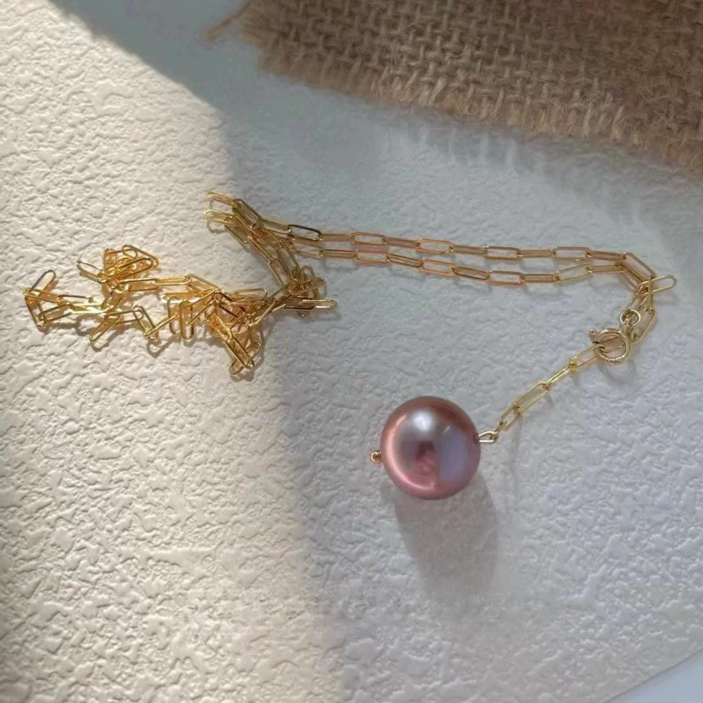 11-12mm Violet Edison Freshwater Pearl Romance Necklace