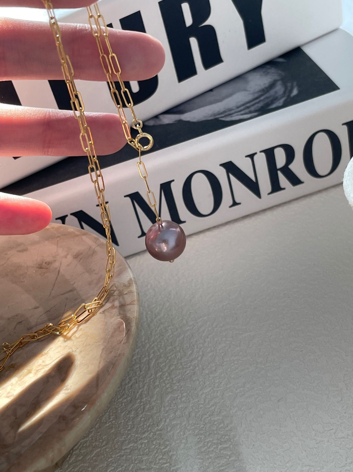 11-12mm Violet Edison Freshwater Pearl Romance Necklace
