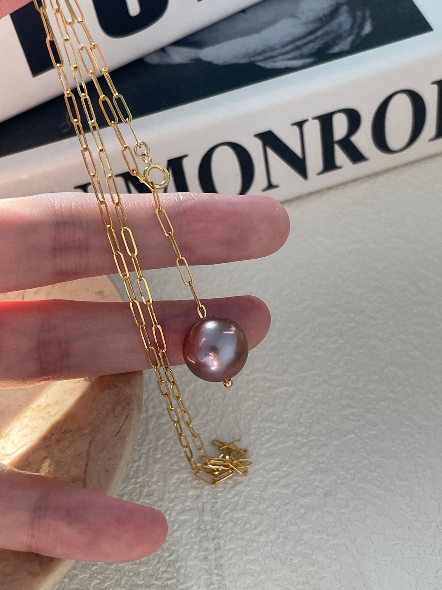 11-12mm Violet Edison Freshwater Pearl Romance Necklace