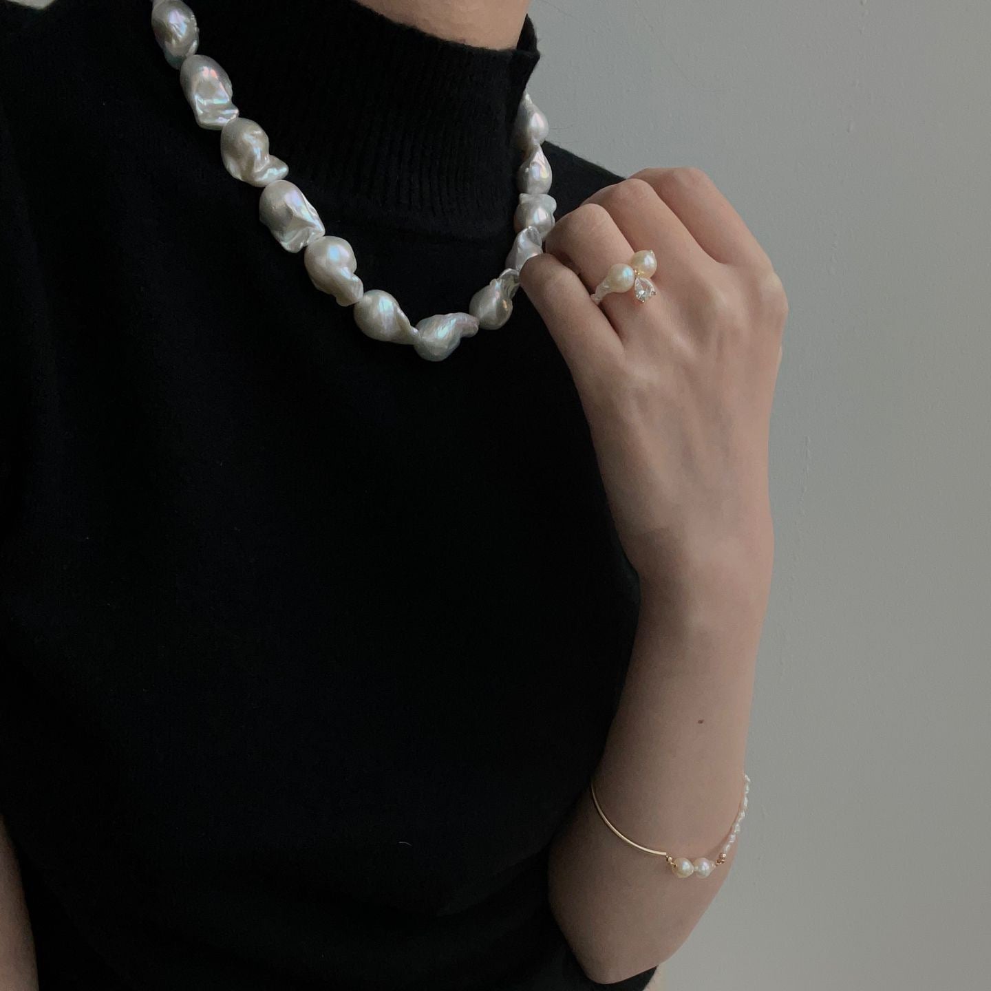 22-24mm Baroque Freshwater Pearl 'Galaxy Star Falls' Necklace
