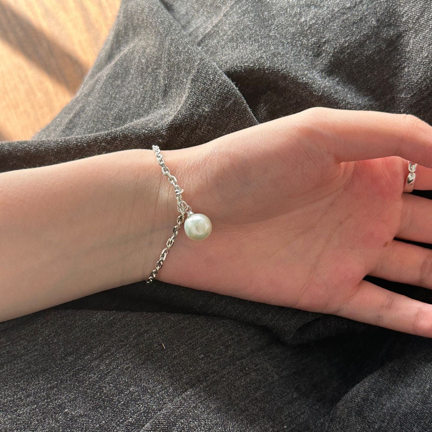 10-11mm White South Sea Pearl Solitaire Designer Bracelet