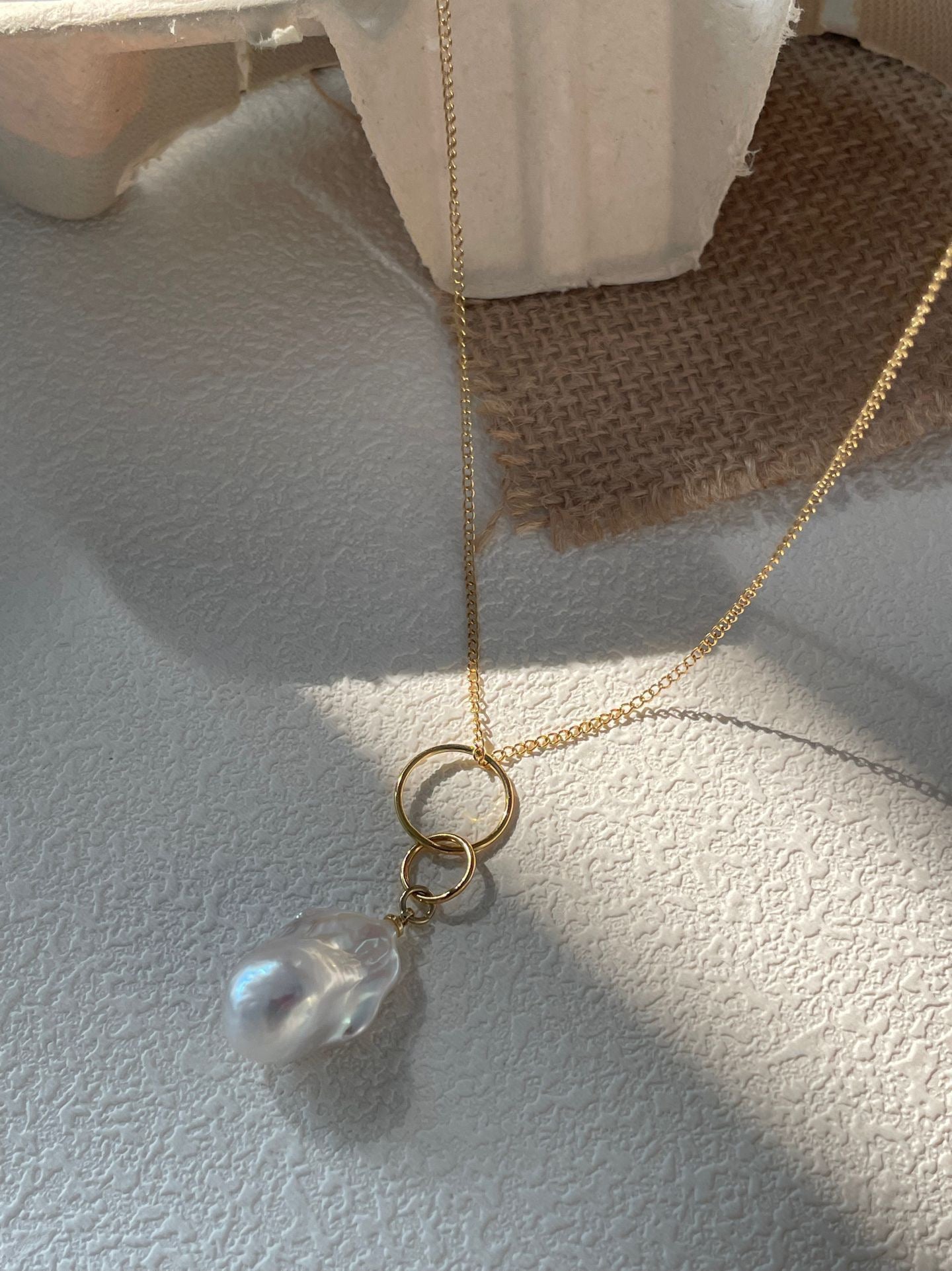 22-24mm Baroque Freshwater Pearl Geometric Designer Pendant