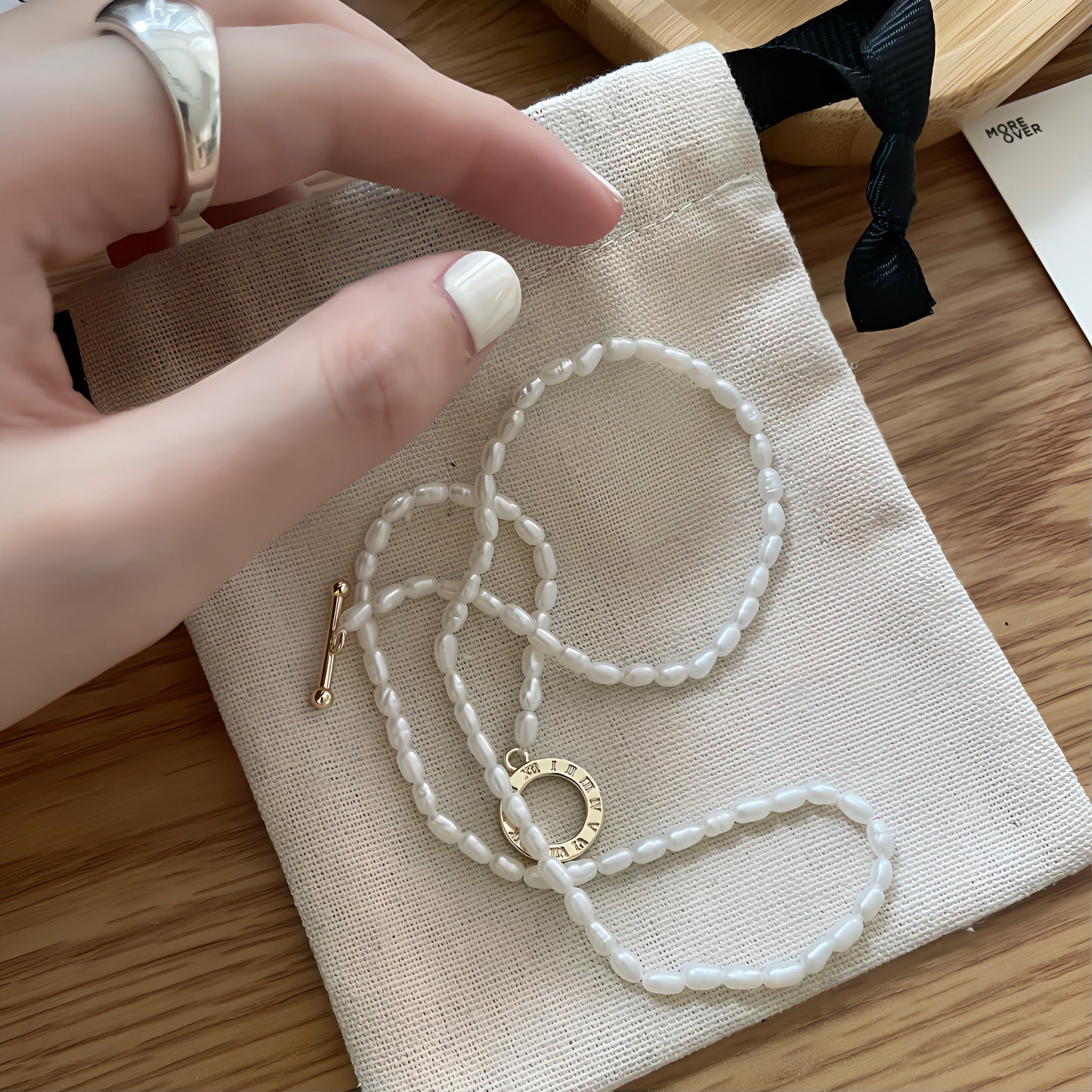 3-3.5mm Rice-Shaped Baroque Freshwater Pearl Necklace
