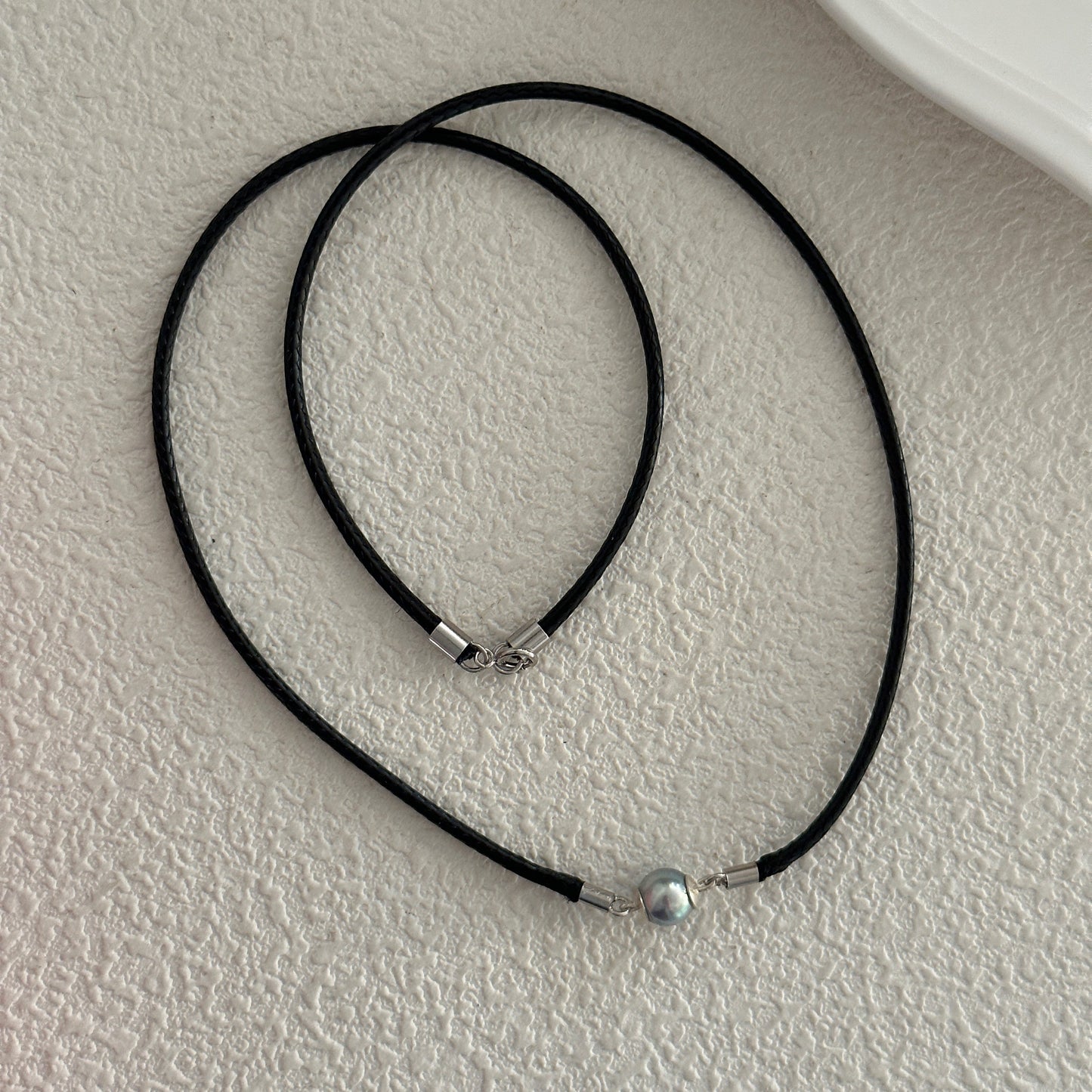 4-5mm Silver-Grey Akoya Saltwater Pearl Braided Necklace