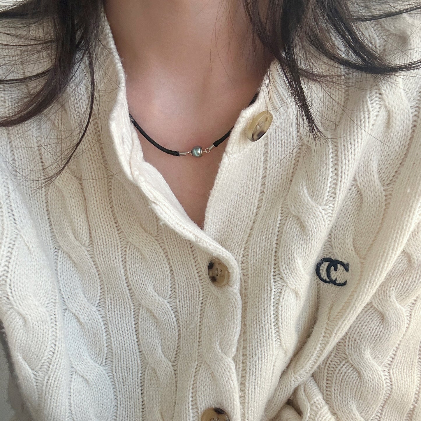4-5mm Silver-Grey Akoya Saltwater Pearl Braided Necklace