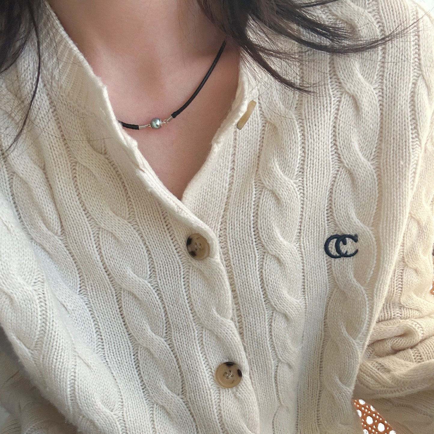 4-5mm Silver-Grey Akoya Saltwater Pearl Braided Necklace