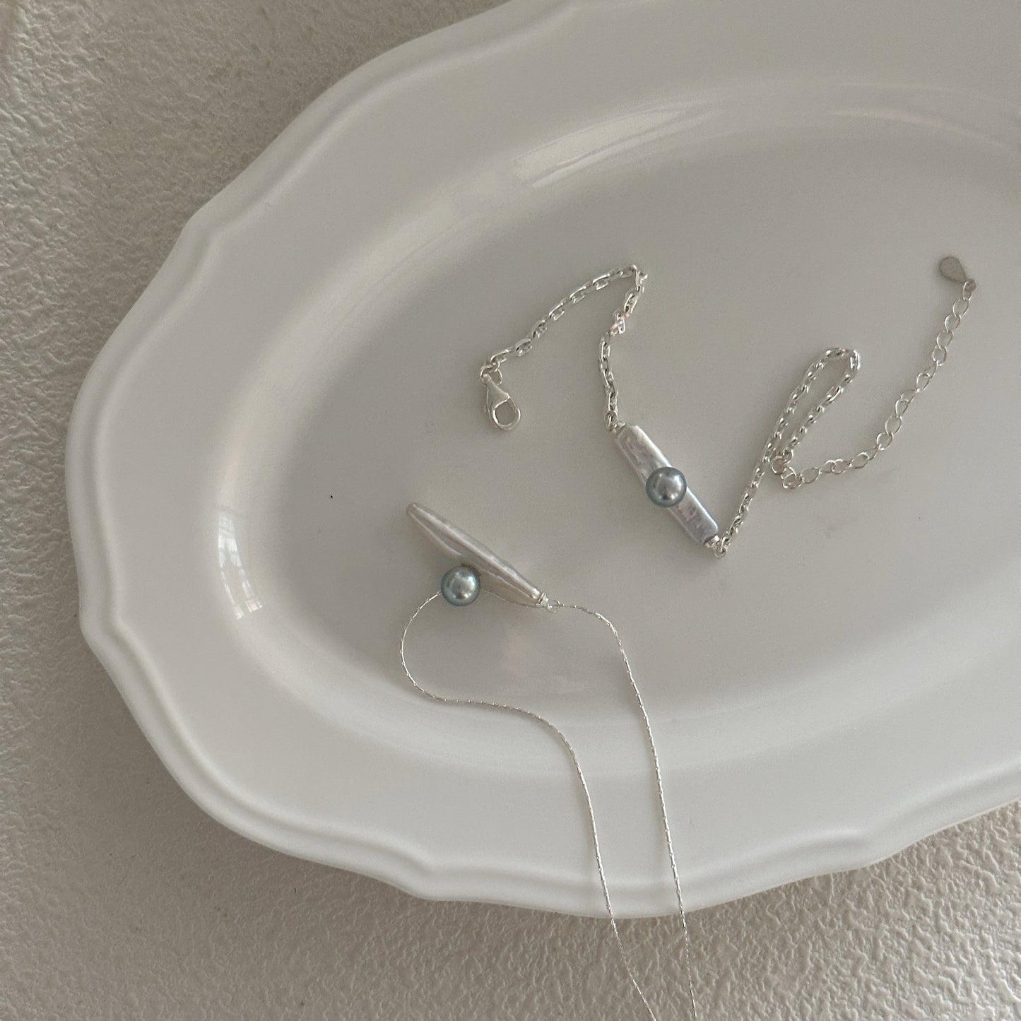 4-5mm Silver-Grey Akoya Saltwater Pearl 'Tide's Embrace' Necklace