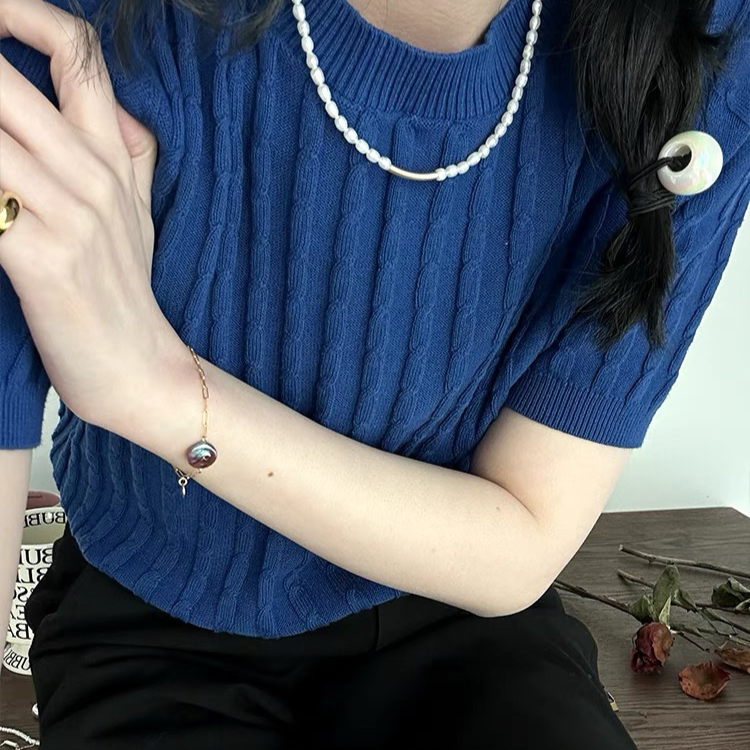 15-18mm Button-Shape Baroque Freshwater Pearl Roman Bracelet