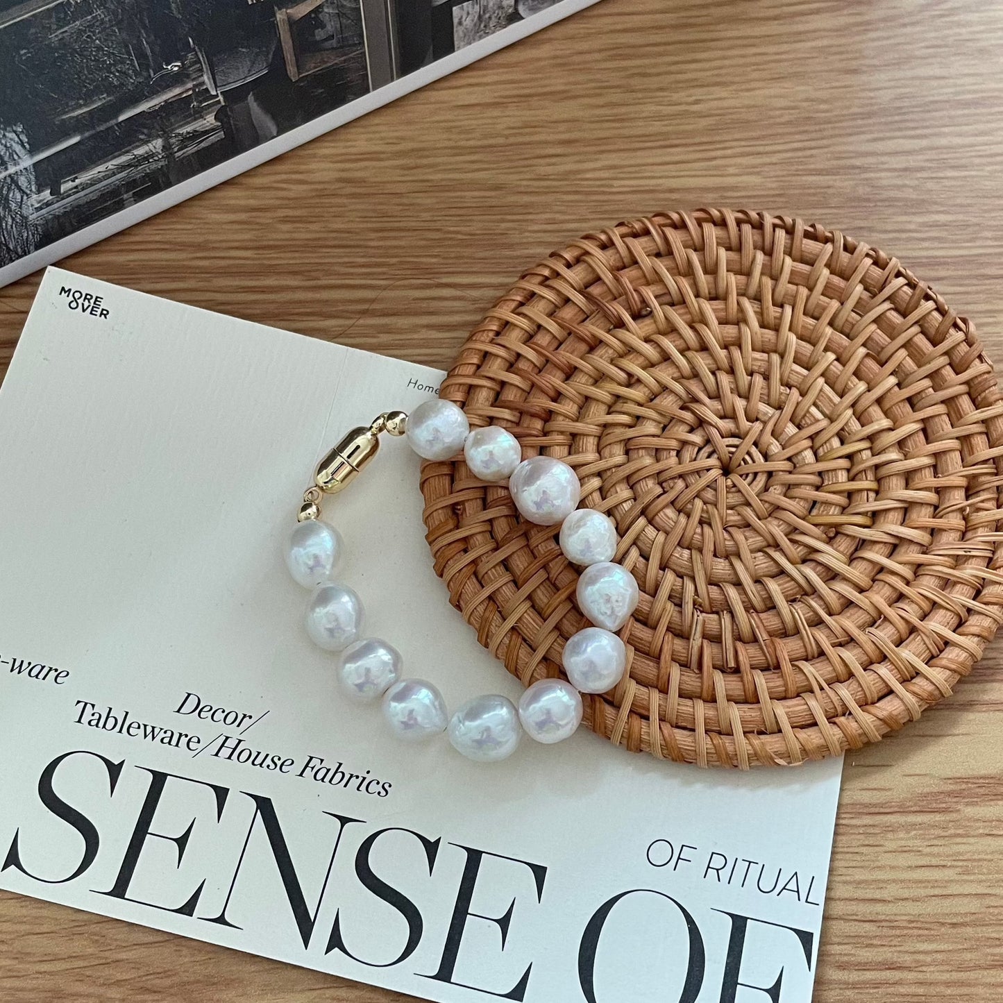 9-12mm Baroque Freshwater Pearl Magnetic Clasp Bracelet