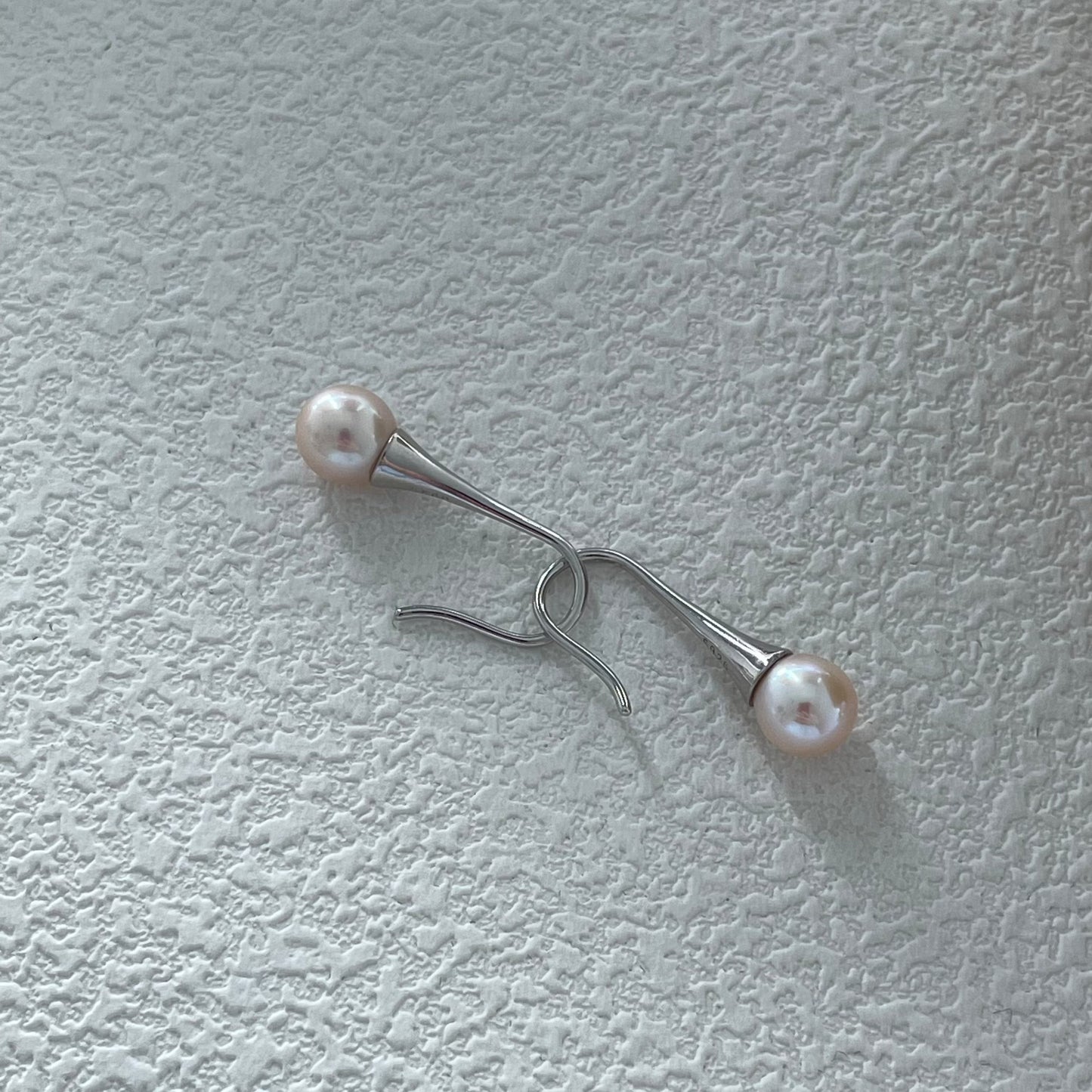 8-9mm Milky White Freshwater Pearl Long Drop Earrings