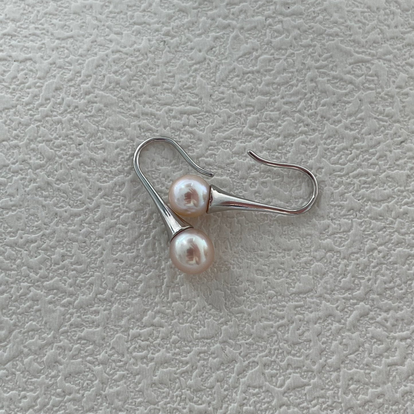 8-9mm Milky White Freshwater Pearl Long Drop Earrings