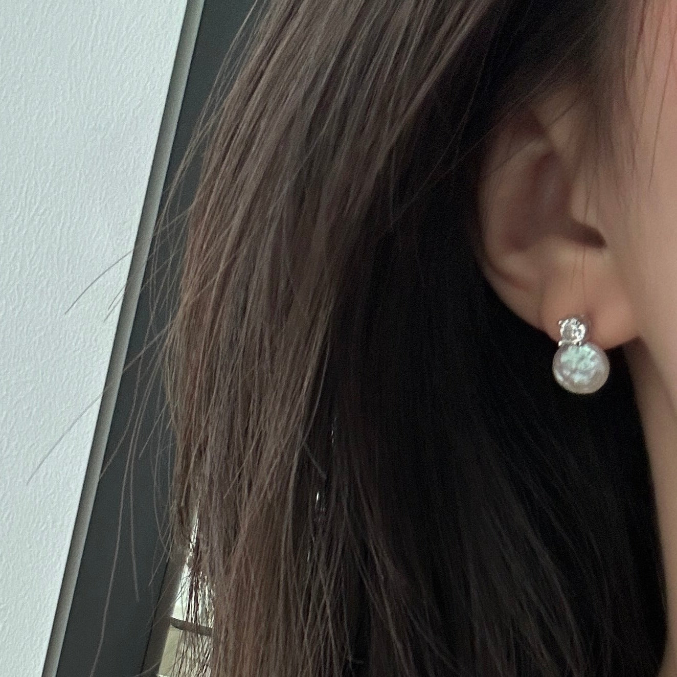 8-10mm Oblate-Shaped Baroque Freshwater Pearl Grace Earrings