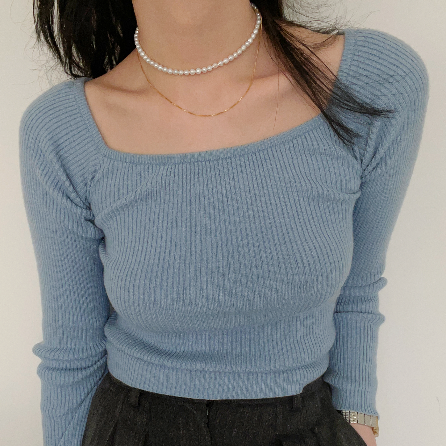 4-5mm Baroque Freshwater Pearl U-Shaped Pull-out Necklace