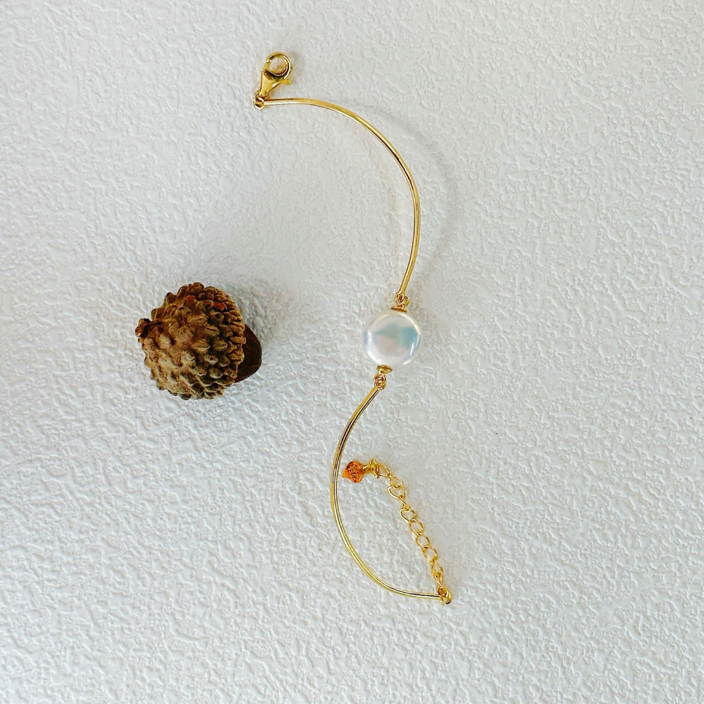 12-14mm Oblate-Shaped Baroque Freshwater Pearl 'Stillness' Bracelet